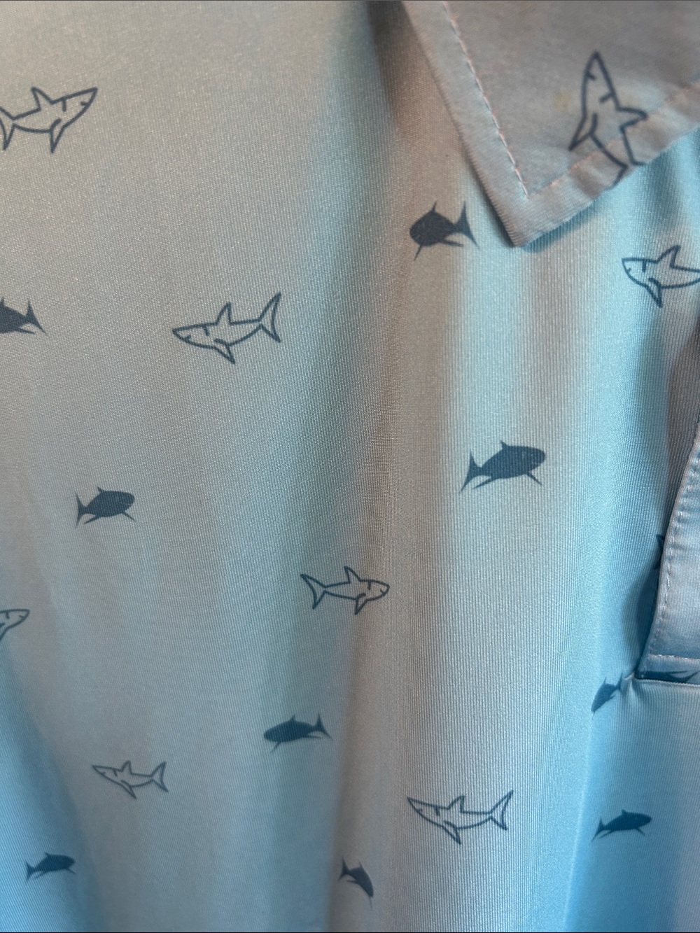Lacoste Men’s Light Blue Polo with Mini Shark Print - Picture 5 of 8